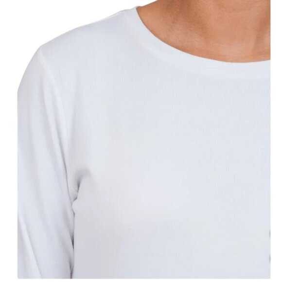 NEW United Colors of Benetton Long Sleeve Supima Cotton Tee | White - Picture 3 of 6